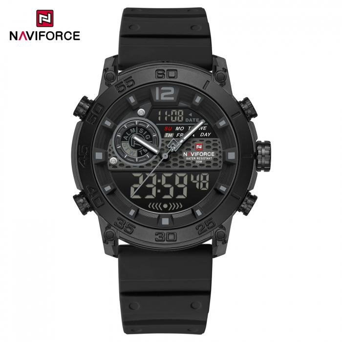 Ceas Bărbați Naviforce 6104 Negru – Design Sport, Funcții Multiple, Alarmă, Rezistent la Apă 5ATM [3]
