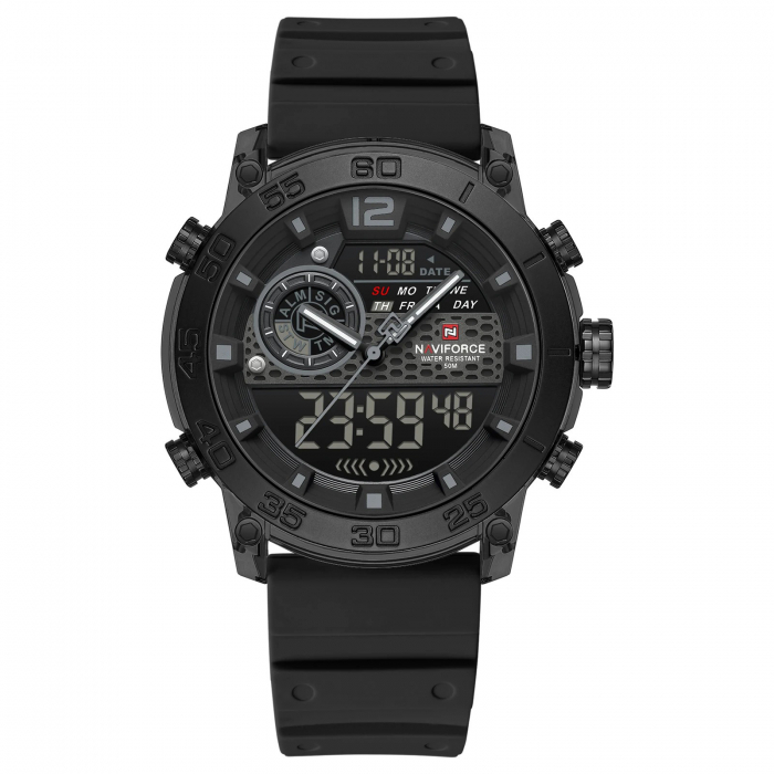 Ceas Bărbați Naviforce 6104 Negru – Design Sport, Funcții Multiple, Alarmă, Rezistent la Apă 5ATM [1]