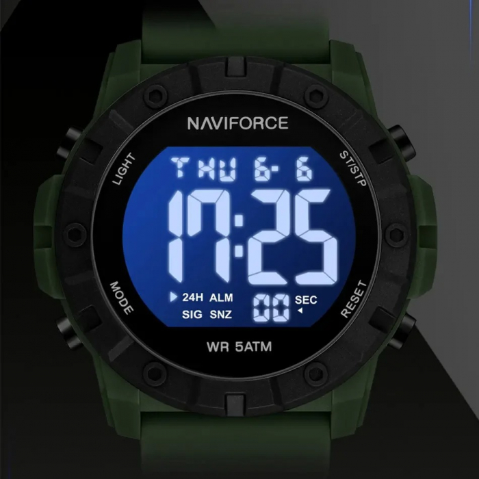 Ceas Bărbați Naviforce 7110 Verde – Design Military, Funcții Multiple, Alarmă, Rezistent la Apă 5ATM [2]