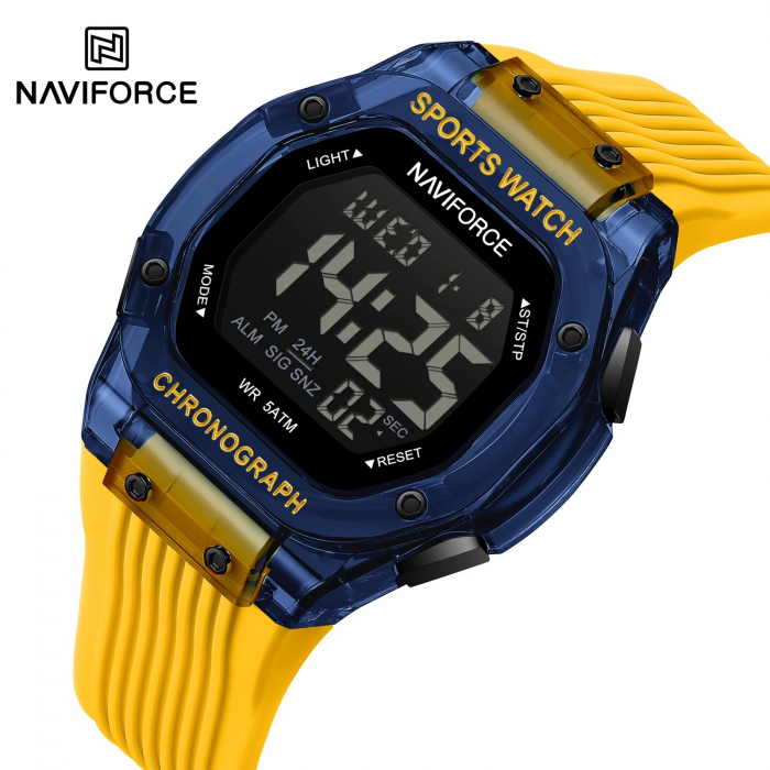 Ceas Bărbați Naviforce 7113 Galben-Albastru – Funcții Multiple, Design Casual, Cronometru, Rezistent la Apă 5ATM [2]