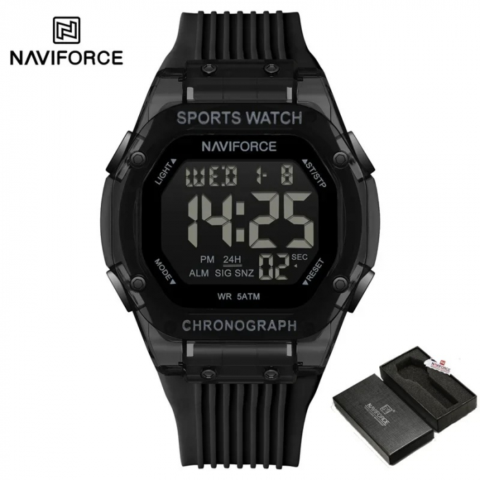 Ceas Bărbați Naviforce 7113 Negru – Funcții Multiple, Design Casual, Cronometru, Rezistent la Apă 5ATM [2]