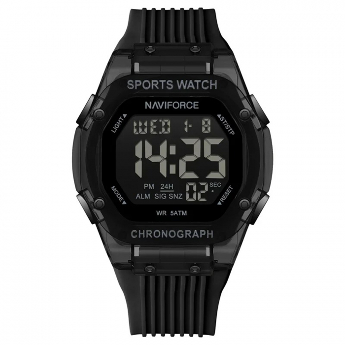 Ceas Bărbați Naviforce 7113 Negru – Funcții Multiple, Design Casual, Cronometru, Rezistent la Apă 5ATM [1]