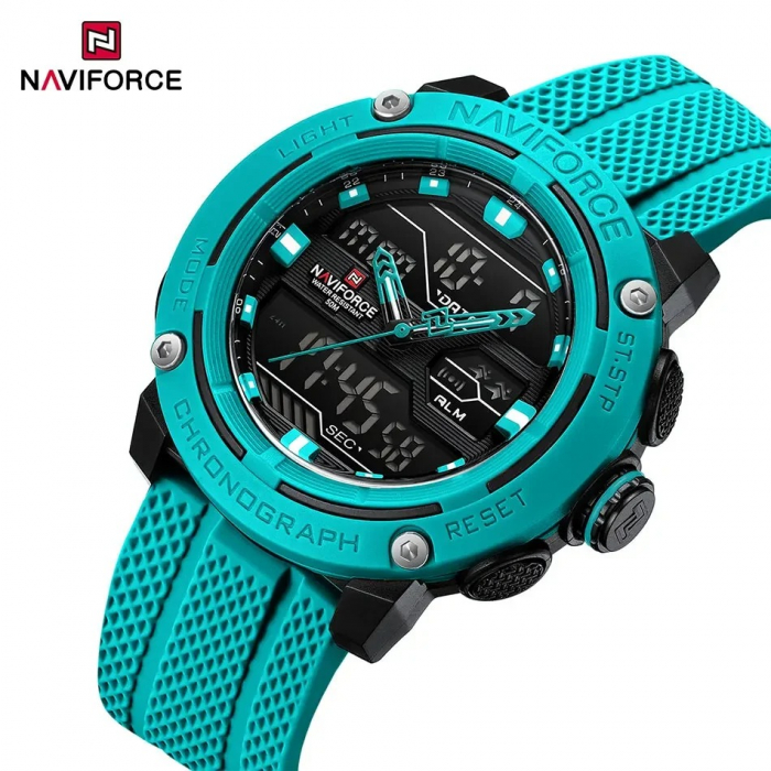 Ceas Bărbați Naviforce 7114 Albastru – Funcții Multiple, Design Sport, Cronometru, Rezistent la Apă 5ATM [5]
