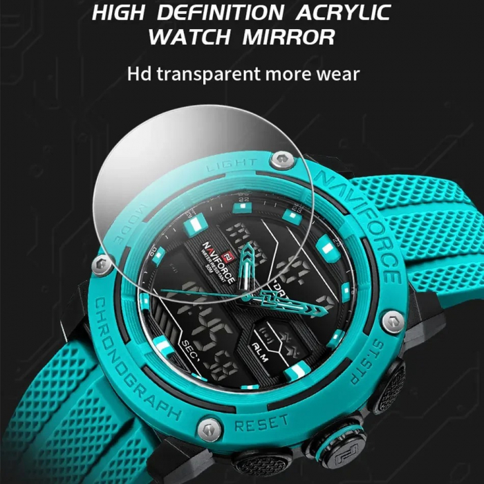 Ceas Bărbați Naviforce 7114 Albastru – Funcții Multiple, Design Sport, Cronometru, Rezistent la Apă 5ATM [2]
