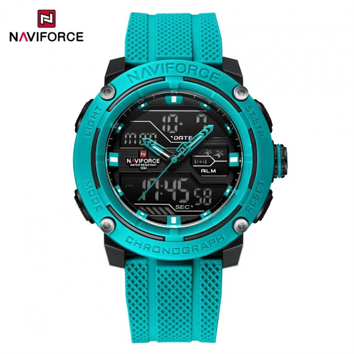 Ceas Bărbați Naviforce 7114 Albastru – Funcții Multiple, Design Sport, Cronometru, Rezistent la Apă 5ATM [4]