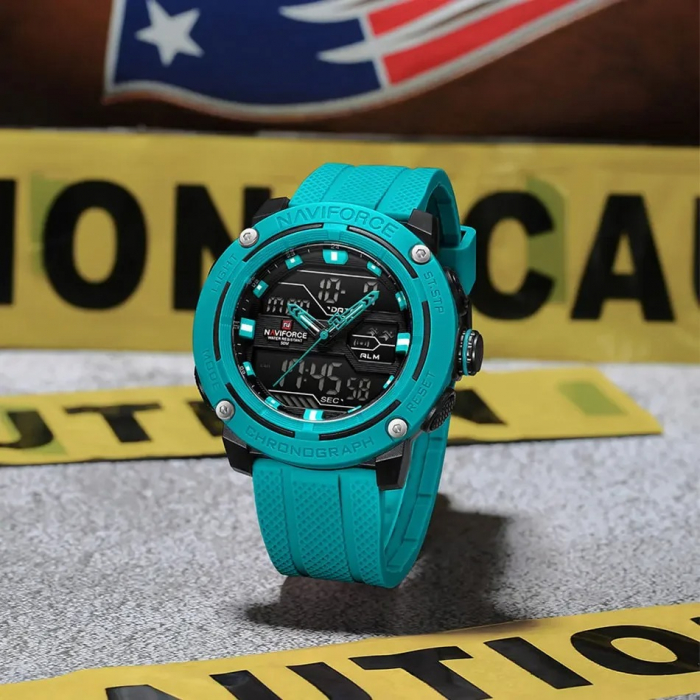 Ceas Bărbați Naviforce 7114 Albastru – Funcții Multiple, Design Sport, Cronometru, Rezistent la Apă 5ATM [3]