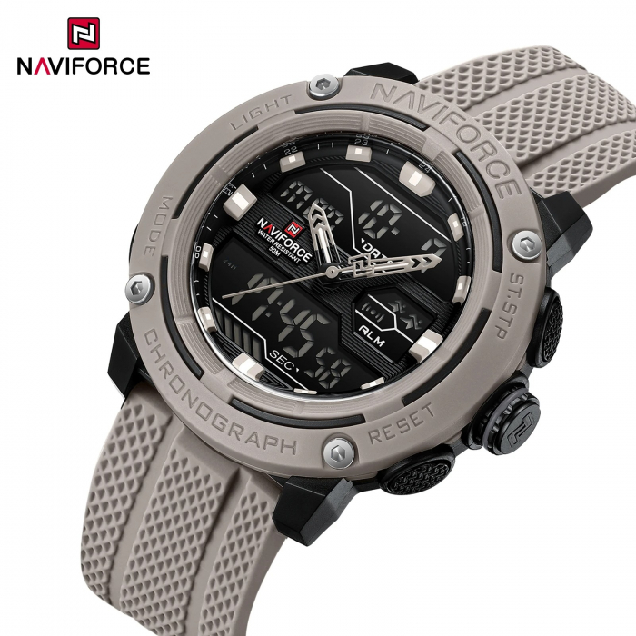 Ceas Bărbați Naviforce 7114 Gri – Funcții Multiple, Design Sport, Cronometru, Rezistent la Apă 5ATM [2]