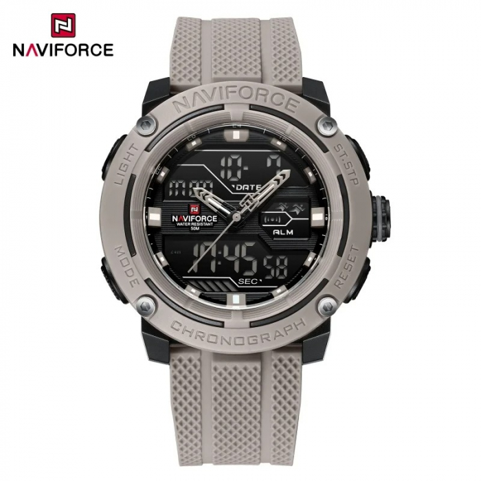 Ceas Bărbați Naviforce 7114 Gri – Funcții Multiple, Design Sport, Cronometru, Rezistent la Apă 5ATM [5]