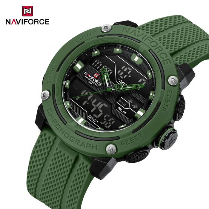 Ceas Bărbați Naviforce 7114 Verde – Funcții Multiple, Design Sport, Cronometru, Rezistent la Apă 5ATM [6]