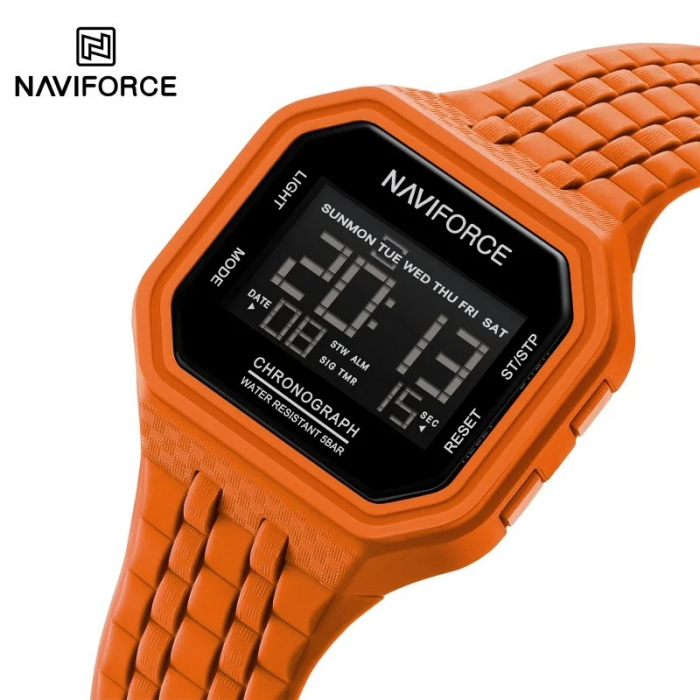 Ceas Bărbați Naviforce 7116 Portocaliu – Design Military, Funcții Multiple, Alarmă, Rezistent la Apă 3ATM [2]
