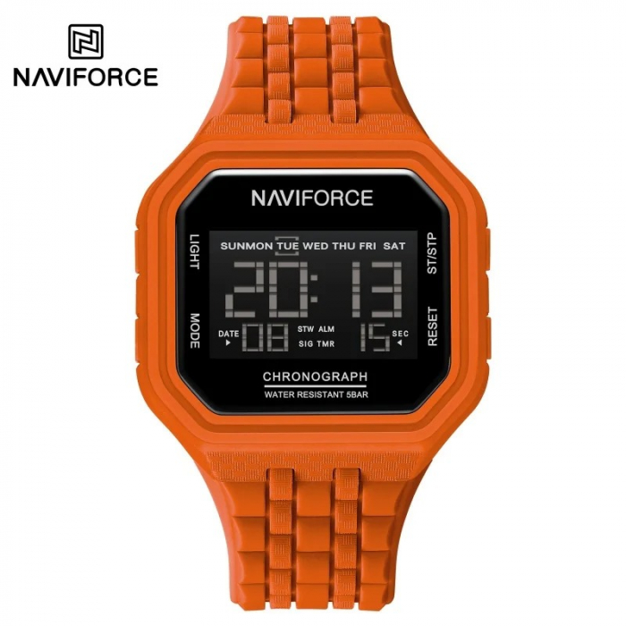 Ceas Bărbați Naviforce 7116 Portocaliu – Design Military, Funcții Multiple, Alarmă, Rezistent la Apă 3ATM [8]