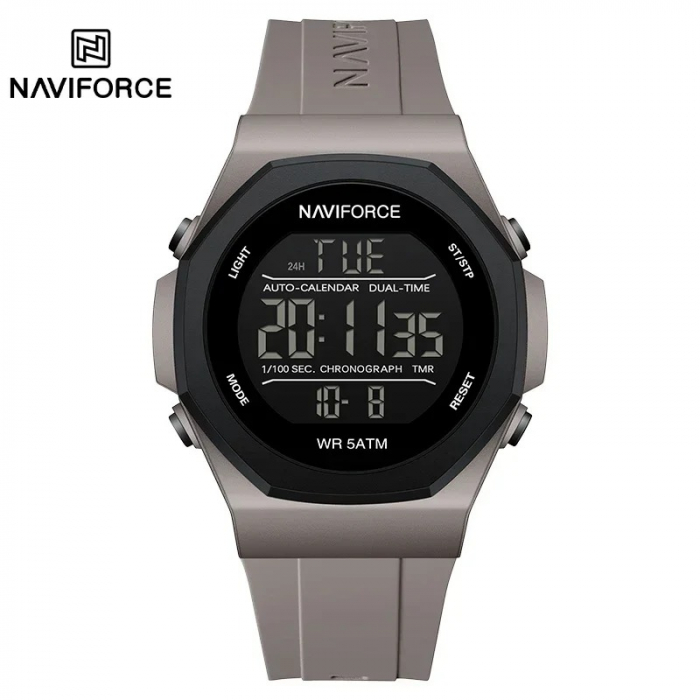 Ceas Bărbați Naviforce 7117 Gri – Funcții Multiple, Design Sport, Rezistent la Șocuri, Rezistent la Apă 5ATM [5]