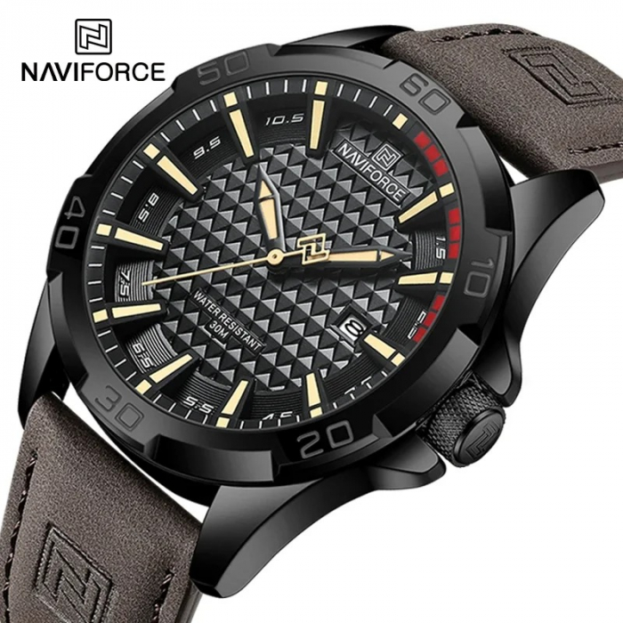 Ceas Bărbați Naviforce 8023 Negru-Galben – Design Luxury, Funcții Multiple, Afișaj Luminos, Rezistent la Apă 3ATM [2]