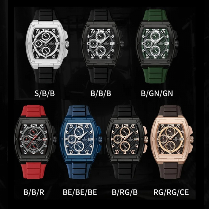 Ceas Bărbați Naviforce 8050 Negru-Argintiu – Design Sport, Funcții Multiple, Afișare Dată, Rezistent la Apă 3ATM [7]