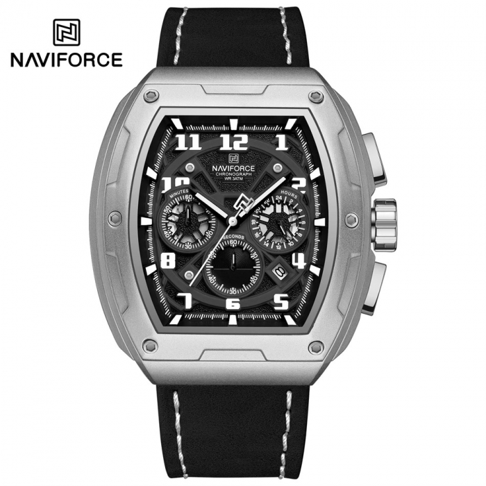 Ceas Bărbați Naviforce 8053 Negru-Gri – Funcții Multiple, Design Military, Shockproof, Rezistent la Apă 3ATM [7]