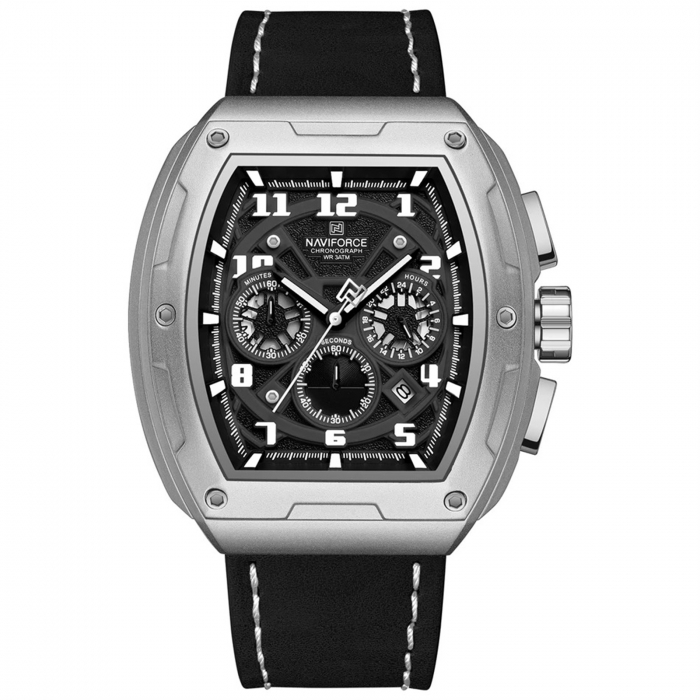 Ceas Bărbați Naviforce 8053 Negru-Gri – Funcții Multiple, Design Military, Shockproof, Rezistent la Apă 3ATM [1]