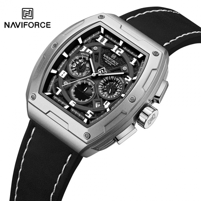 Ceas Bărbați Naviforce 8053 Negru-Gri – Funcții Multiple, Design Military, Shockproof, Rezistent la Apă 3ATM [2]