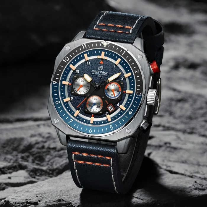 Ceas Bărbați Naviforce 8057 Albastru – Design Casual, Funcții Multiple, Cronograf, Rezistent la Apă 3ATM [2]