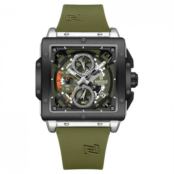 Ceas Bărbați Naviforce 8064 Verde – Funcții Multiple, Design Casual, Cronometru, Rezistent la Apă 3ATM [1]