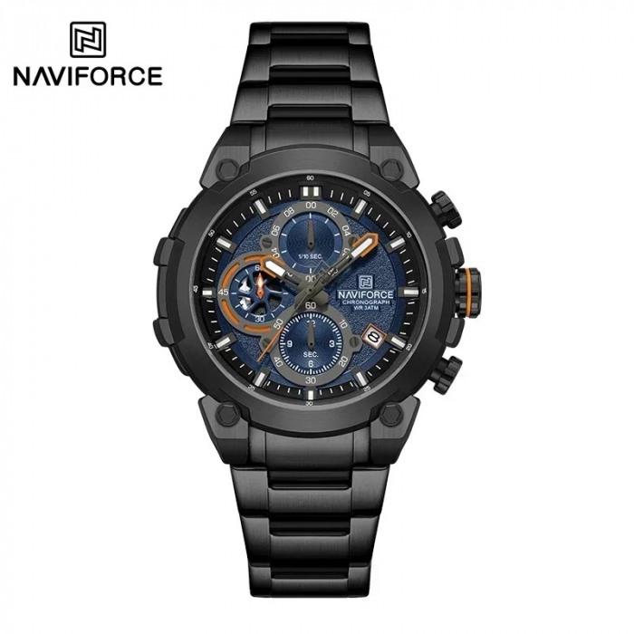 Ceas Bărbați Naviforce 8071 Negru-Albastru – Funcții Multiple, Design Business, Shockproof, Rezistent la Apă 3ATM [3]