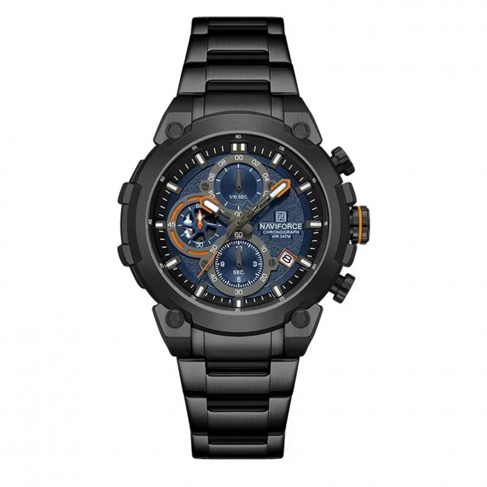 Ceas Bărbați Naviforce 8071 Negru-Albastru – Funcții Multiple, Design Business, Shockproof, Rezistent la Apă 3ATM [1]