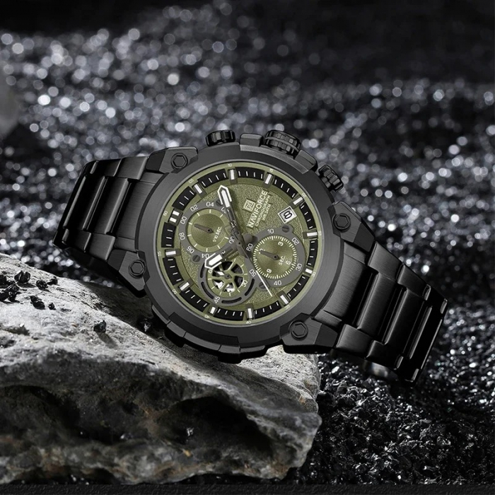 Ceas Bărbați Naviforce 8071 Negru-Verde – Funcții Multiple, Design Business, Shockproof, Rezistent la Apă 3ATM [7]