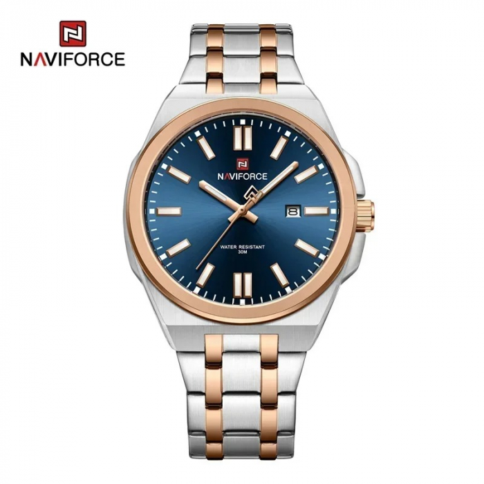 Ceas Bărbați Naviforce 9226 Argintiu-Rose – Design Business, Funcții Multiple, Rezistent la Șocuri, Rezistent la Apă 3ATM [5]