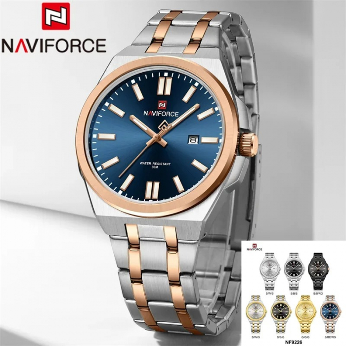 Ceas Bărbați Naviforce 9226 Argintiu-Rose – Design Business, Funcții Multiple, Rezistent la Șocuri, Rezistent la Apă 3ATM [6]
