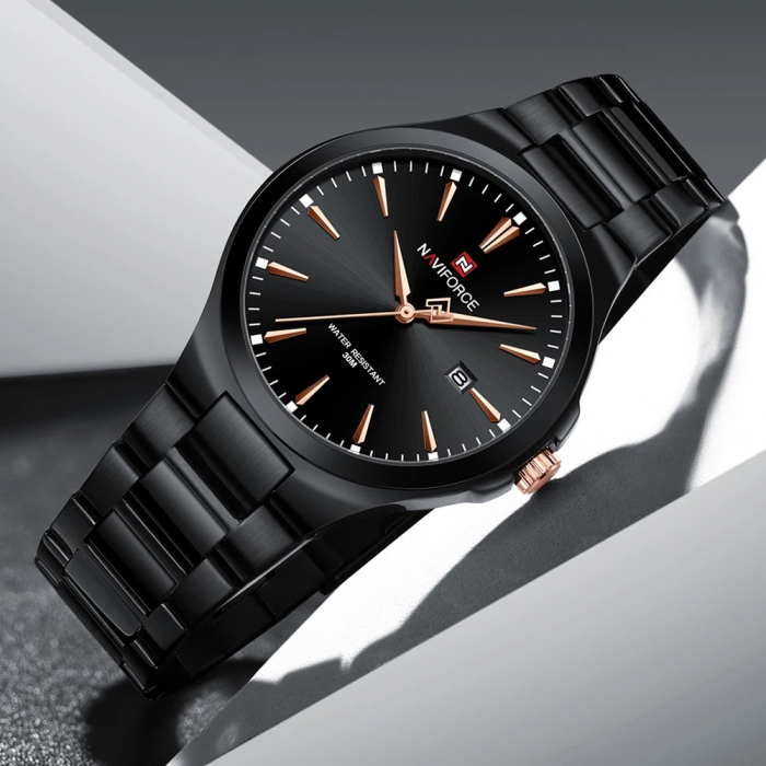 Ceas Bărbați Naviforce 9226 Negru – Design Business, Funcții Multiple, Rezistent la Șocuri, Rezistent la Apă 3ATM [2]