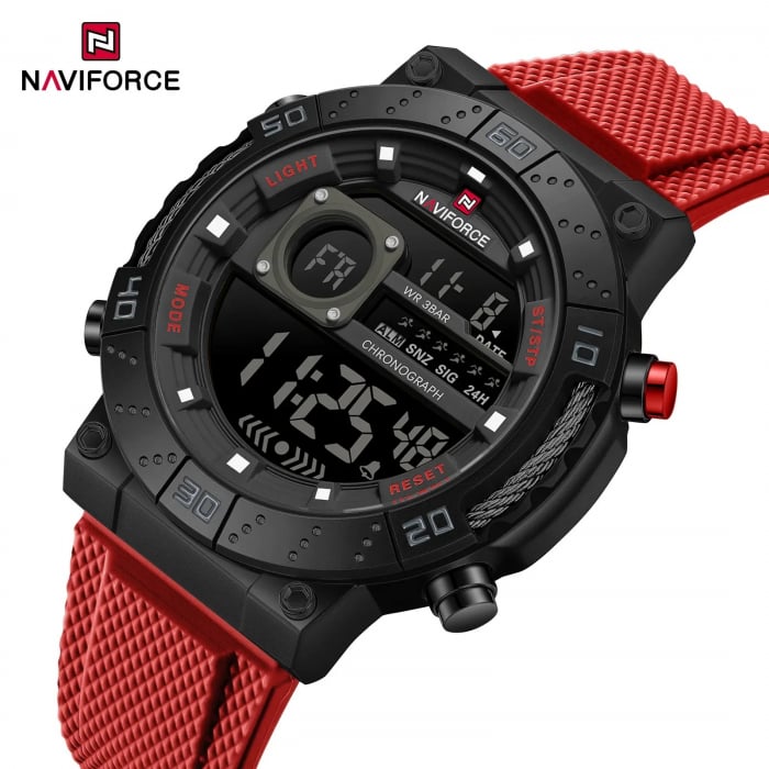 Ceas Bărbați Naviforce 9241 Negru-Roșu – Design Business, Funcții Multiple, Alarma, Rezistent la Apă 3ATM [7]