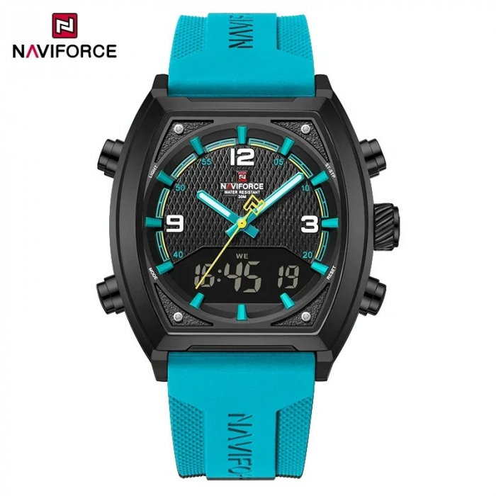 Ceas Bărbați Naviforce 9242 Albastru-Negru – Funcții Multiple, Afișaj LED, Rezistent la Șocuri, Rezistent la Apă 3ATM [7]