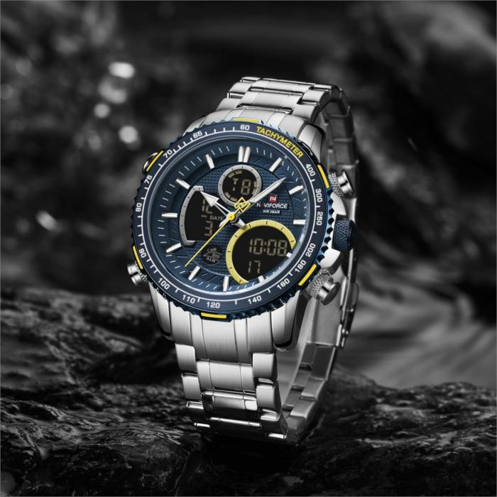 Ceas barbati Naviforce Cronograf Digital Otel [5]