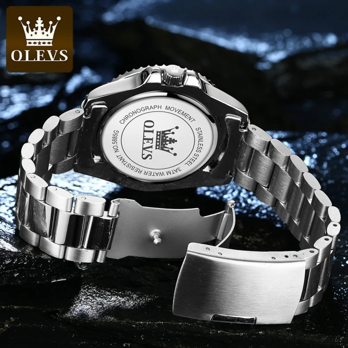 Ceas barbati Olevs Analog Quartz Elegant Business Argintiu [2]