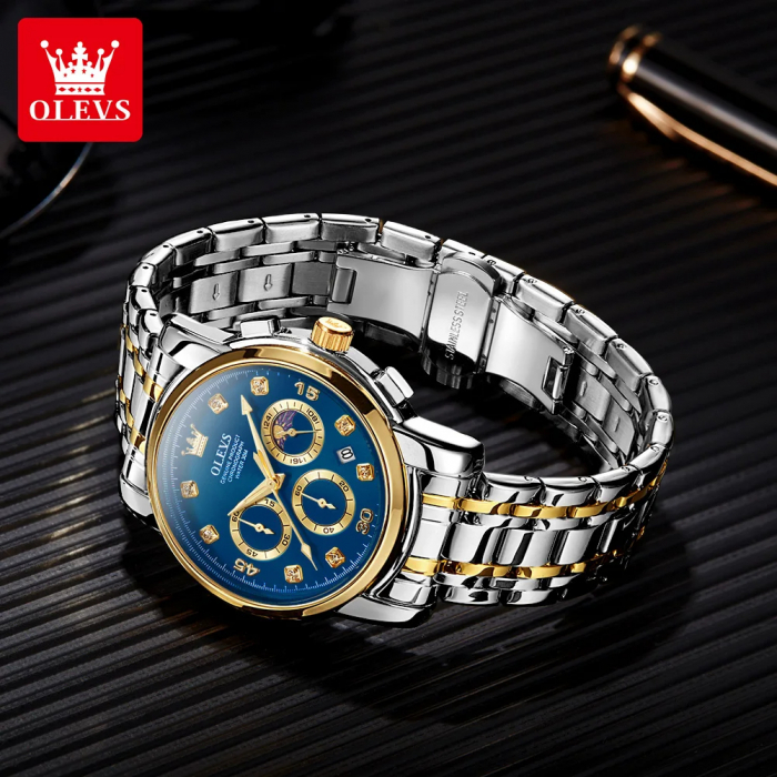 Ceas barbati Olevs Analog Quartz Business Cronograf Data [2]
