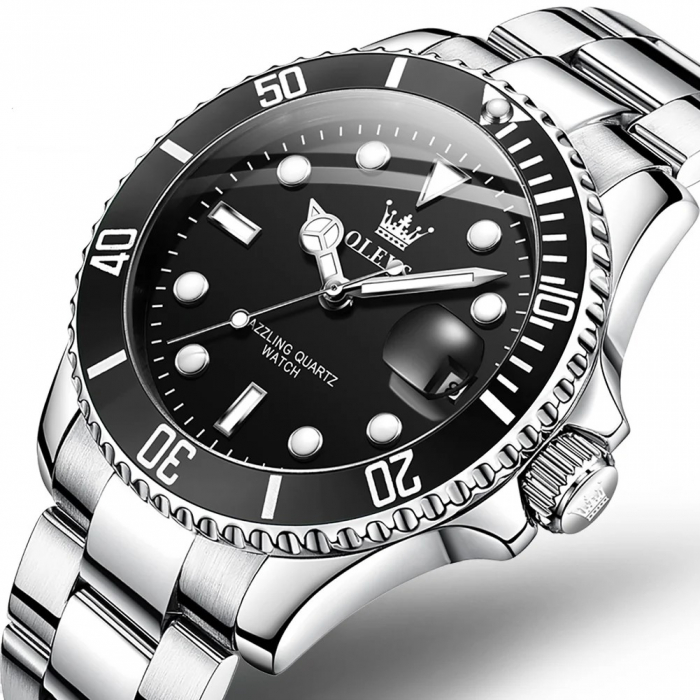Ceas barbati Olevs Analog Quartz Elegant Business Argintiu [3]