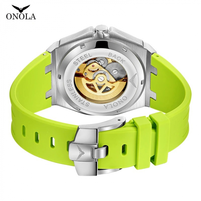 Ceas Bărbați Onola 3834 Argintiu-Verde – Design Mecanic, Luminos, Funcții Multiple, Cronograf, Rezistent la Apă 3ATM [5]