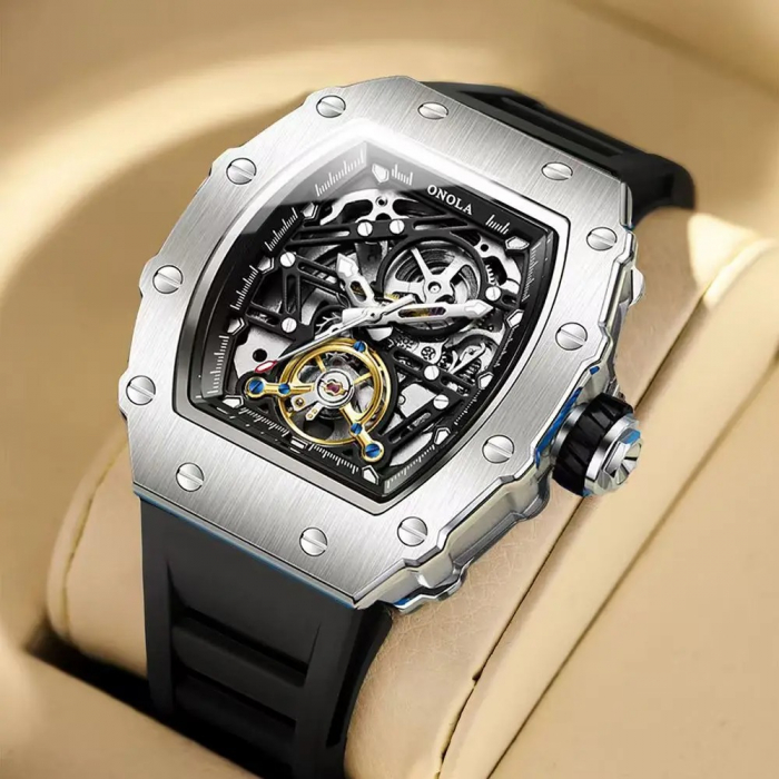 Ceas Bărbați Onola 3854 Argintiu – Design Luxury, Mecanic, Luminos, Rezistent la Apă 3ATM [2]