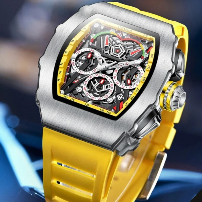 Ceas Bărbați Onola 6827 Galben – Design Sport, Luminos, Funcții Multiple, Cronograf, Rezistent la Apă 3ATM [2]