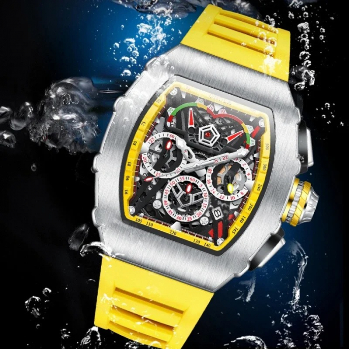 Ceas Bărbați Onola 6827 Galben – Design Sport, Luminos, Funcții Multiple, Cronograf, Rezistent la Apă 3ATM [3]