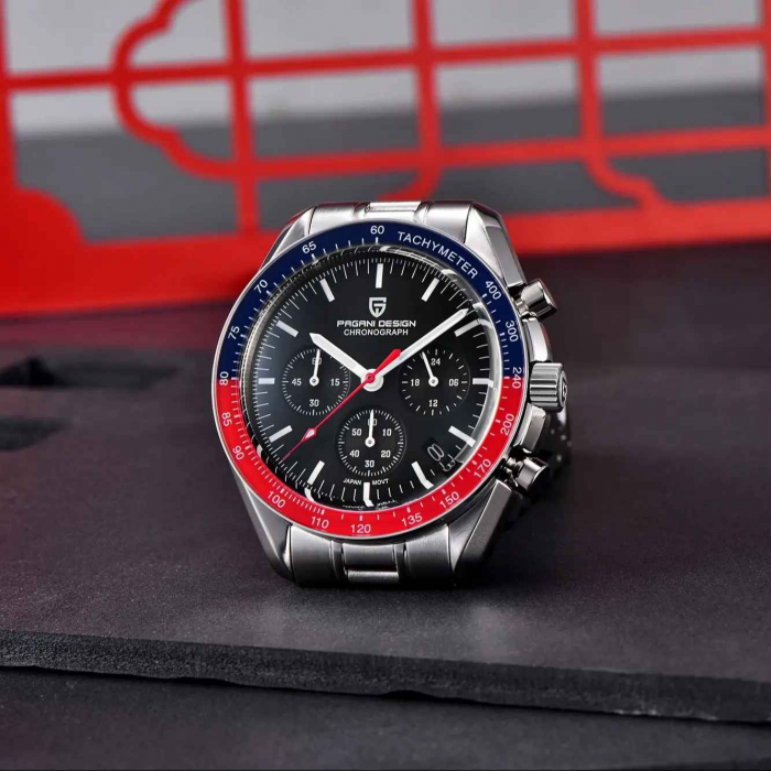 Ceas bărbați Pagani Design PD-1701, cronograf quartz Japan VK63, 40mm, oțel inoxidabil, rezistent 100m [5]