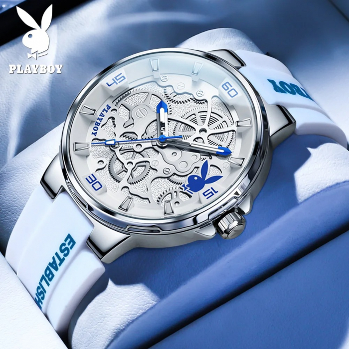 Ceas Bărbați Playboy 3052 Alb – Design Luxury, Funcții Multiple, Afișaj Luminos, Rezistent la Apă 3ATM [2]