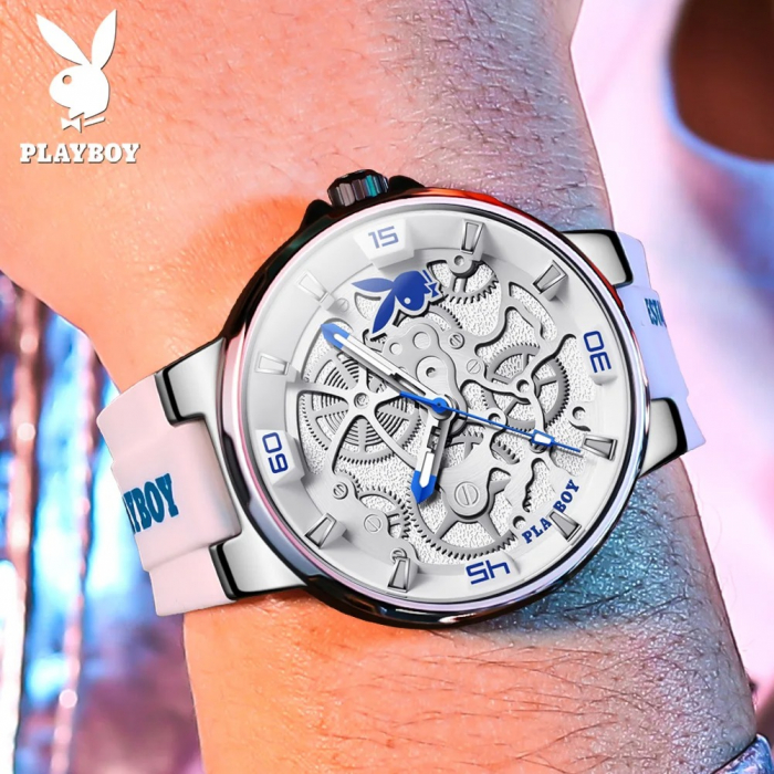 Ceas Bărbați Playboy 3052 Alb – Design Luxury, Funcții Multiple, Afișaj Luminos, Rezistent la Apă 3ATM [5]