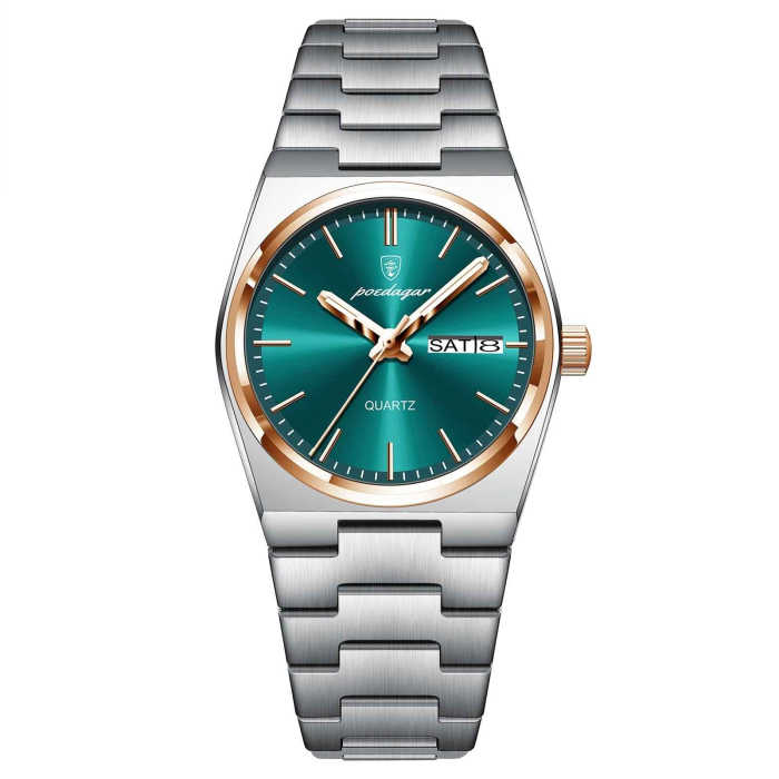 Ceas barbati Poedagar Elegant Fashion Analog Quartz Data Ziua saptamanii [1]