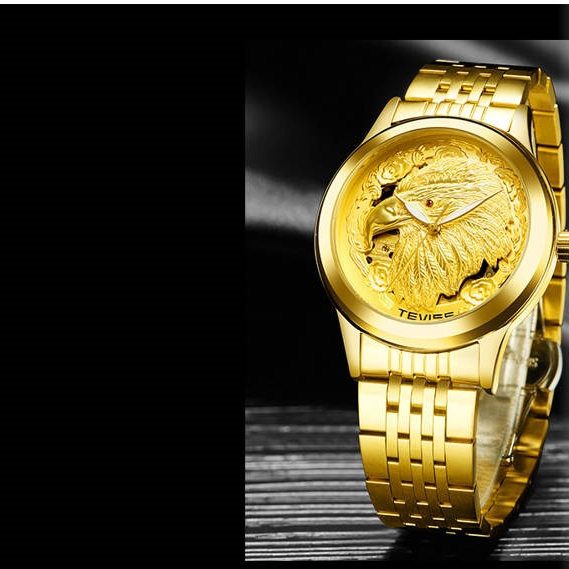Ceas barbati Tevise Mecanic Automatic Auriu Analog Elegant [2]
