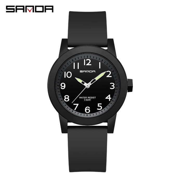 Ceas Copii Sanda 3221 Negru – Design Sport, Analog, Funcții Multiple, Rezistent la Apă 5ATM [3]
