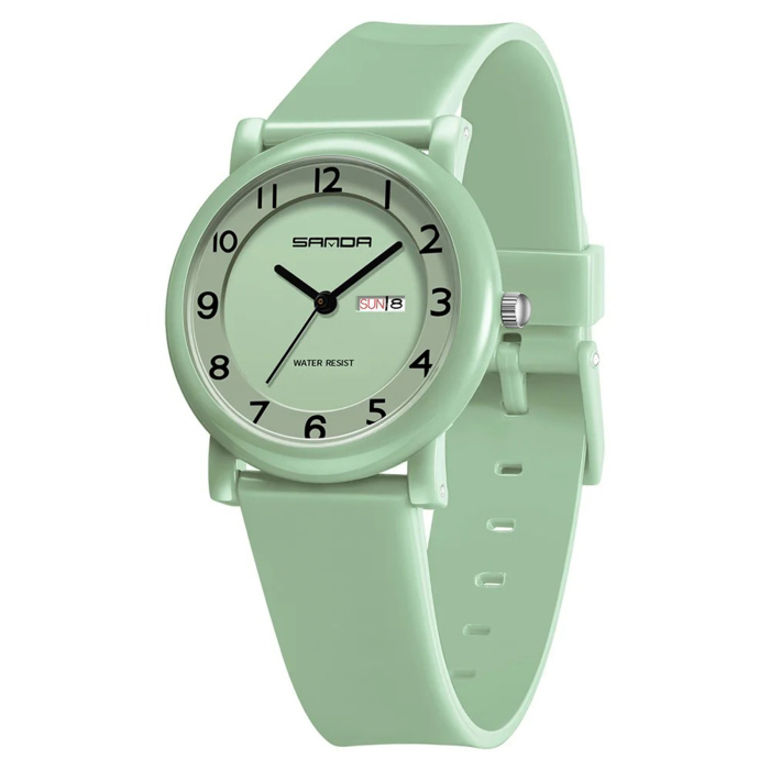 Ceas Copii Sanda 3225 Verde – Design Fashion, Analog, Afișaj Dată, Rezistent la Apă 3ATM [1]