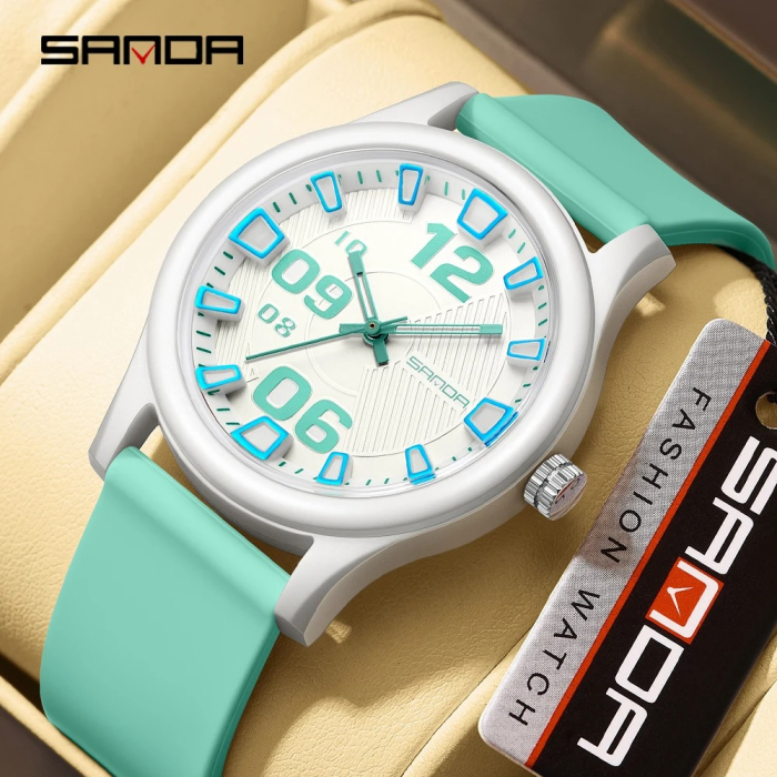 Ceas Copii Sanda 3252 Albastru-Alb – Design Sport, Analog, Diver, Rezistent la Apă 5ATM [2]