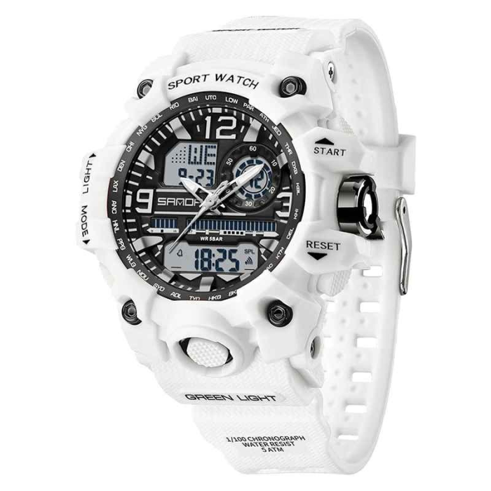 Ceas Copii Sanda 3353 Alb – Sport, Digital, Funcții Multiple, Rezistent la Apă 5ATM [1]