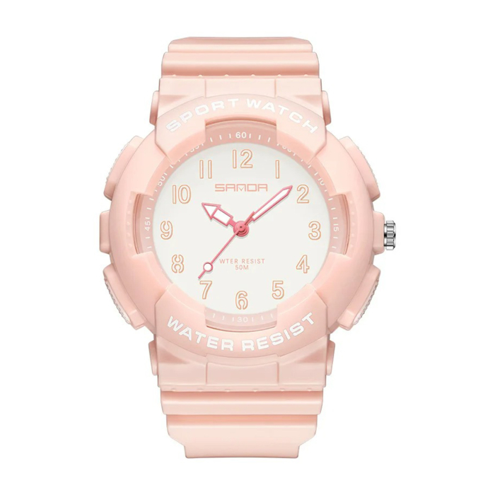 Ceas Copii Sanda 6094 Roz – Design Sport, Analog, Rezistent la Șocuri, Rezistent la Apă 5ATM [1]