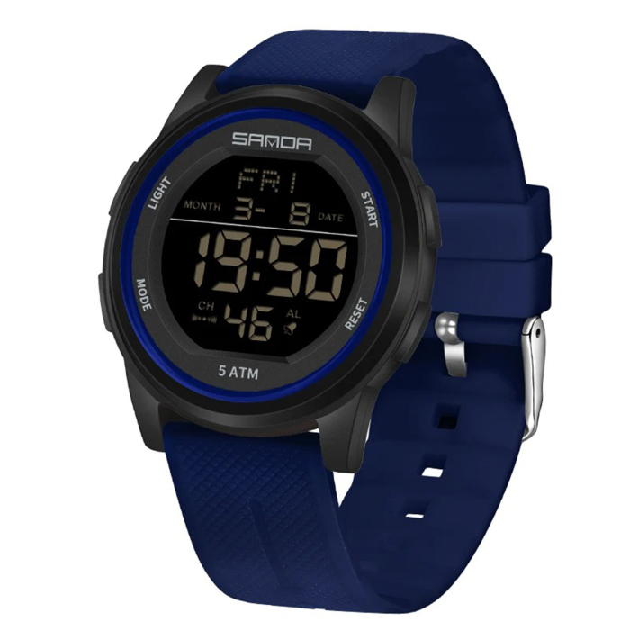 Ceas Copii Sanda 6182 Bleumarin-Negru – Design Sport, Digital, Afișaj Dată, Alarmă, Rezistent la Apă 5ATM [1]